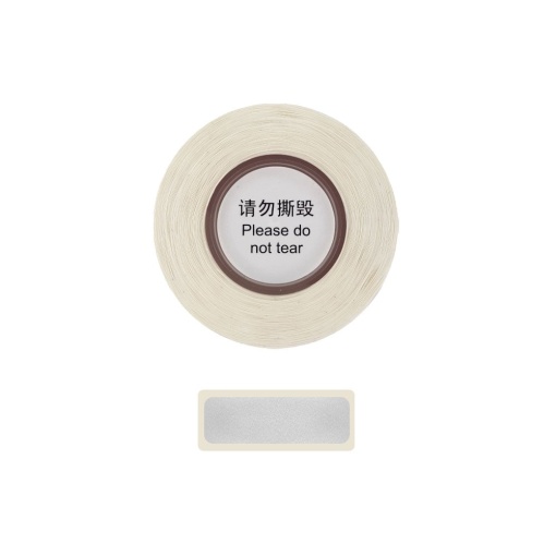 Etichete termice adezive late D30S 14 x 40mm argintii, hartie termica ecologica, 160 etichete rola