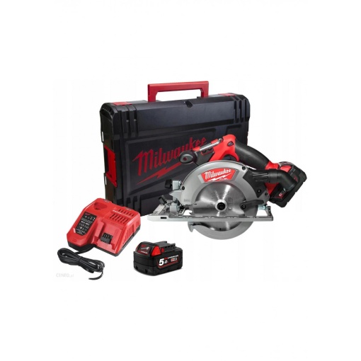 Fierăstrău circular 55mm pentru lemn și plastic M18 FUEL™ M18 CCS55-502X ( KIT: 2 x M18 B5 Acumulator, M12-18 FC Încarcător, Cutie HD)