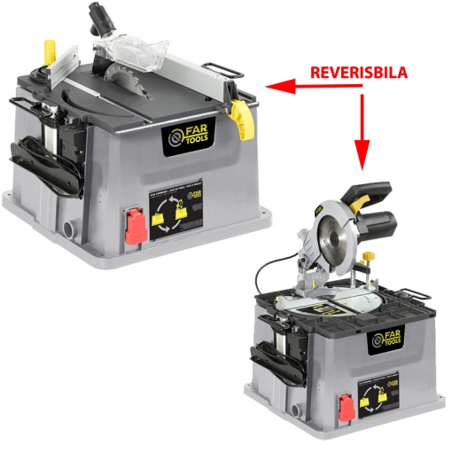 Fierastrau circular de banc reversibil basculant Far Tools 1500W, diametru disc 210 mm, tip TD 1500