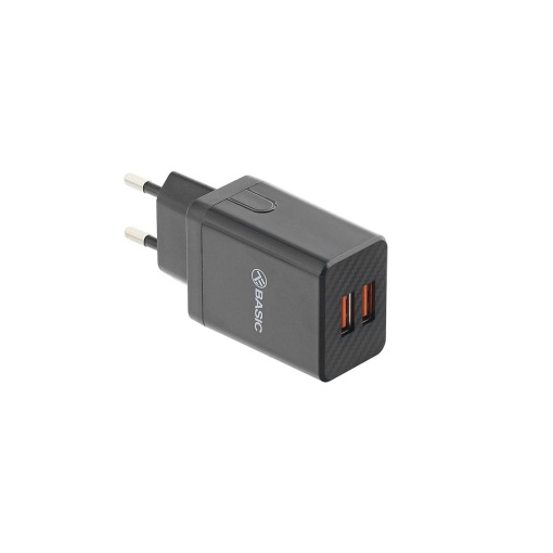 Încărcător priză Tellur Basic HC204, 2xUSB, 2.4A, negru