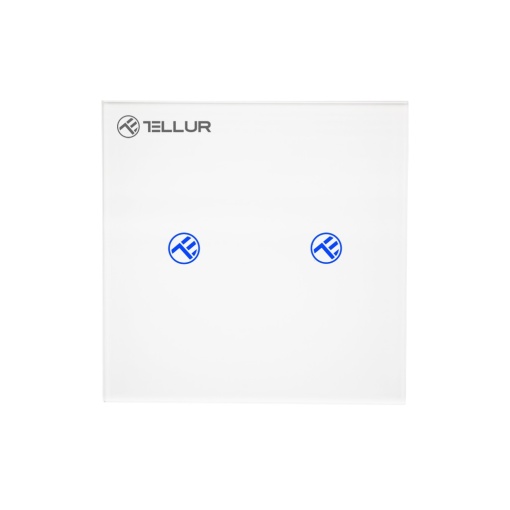 Întrerupător WiFi Tellur Smart, SS2N, 2 porturi, 1800W, 10A