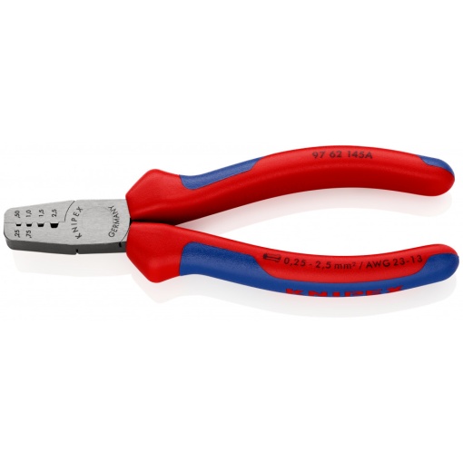 KNIPEX 97 62 145 A clește de sertizare pentru ferule cu manşoane multicomponent 145 mm