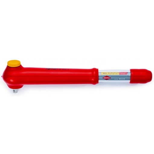 KNIPEX 98 33 50 Cheie cu clichet cu element rectangular la exterior, comutabil 385 mm (carton cu autoservire/în blister)