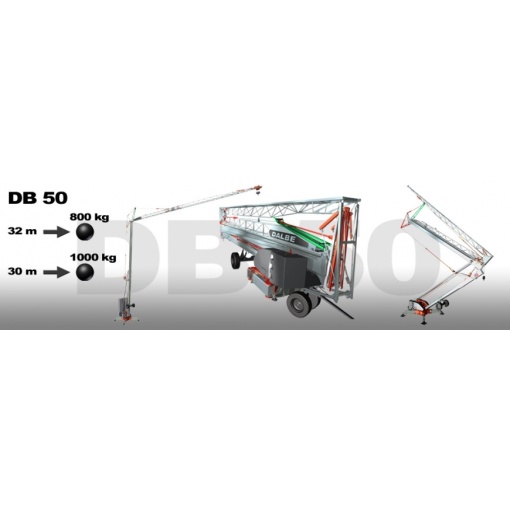 Macara autoridicatoare GRU DALBE DB50 H maxim 28.2 m L brat 32 m sarcina maxima 2600 kg