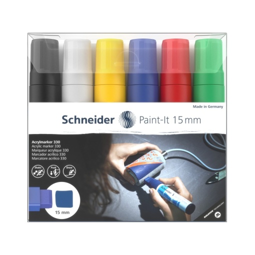 Marker cu vopsea acrilică Paint-It 330 15 mm Schneider 6 buc/Set1