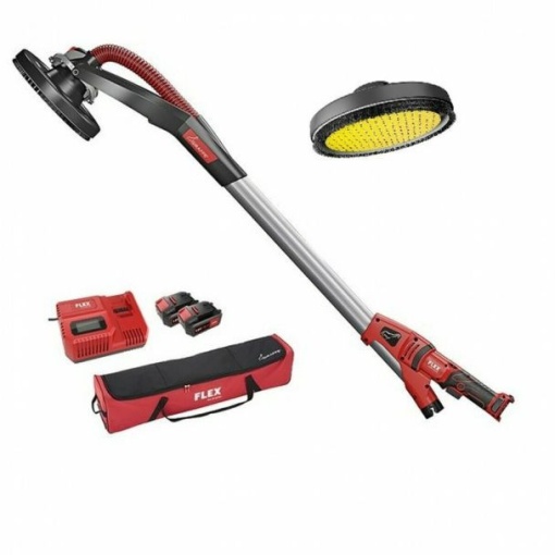 Masina de slefuit pereti Flex GE MH 18.0-EC/5.0 Set+MH-R, cu 3 acumulatori Li-Ion 18 V/5.0 Ah, cap de slefuit 225 mm cu segment de margine