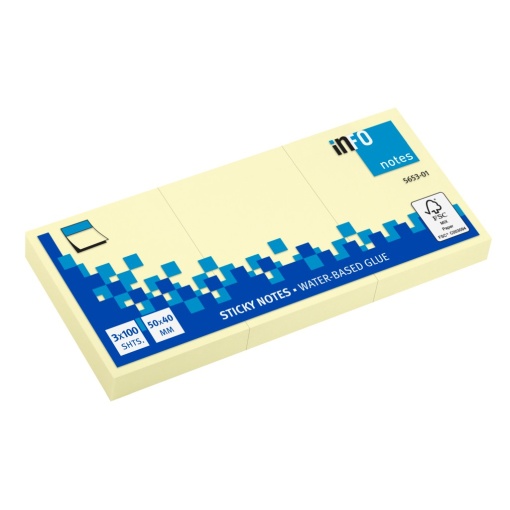 Notes adeziv 50 x 40 mm 3 x 100 file Info Notes