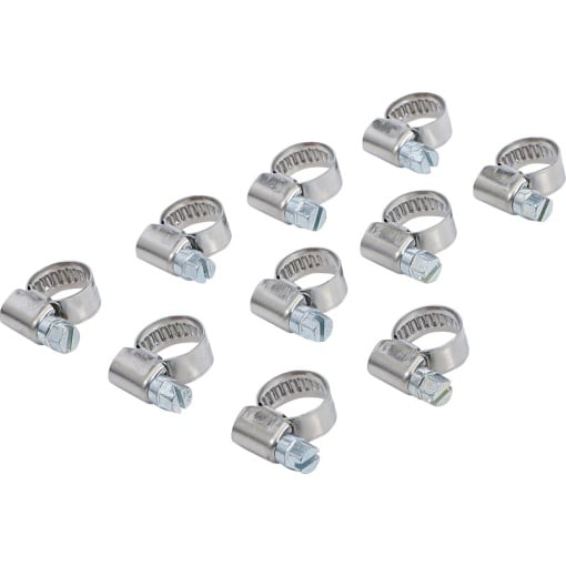 Set 10 coliere BGS INOX, pentru furtune Ø 16 - Ø 25 mm