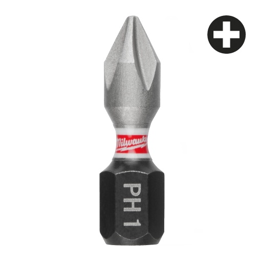 Set 3 biti de impact Milwaukee Shockwave Impact Duty™, PH1x25mm