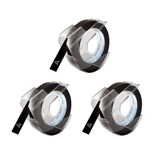 Set 3 Etichete embosabile DYMO Omega 9mm x 3m negru S0898130 S0847720 S0847730 520109