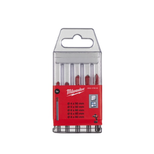 Set 5 burghie pentru sticla si articole ceramice, 4-8 mm