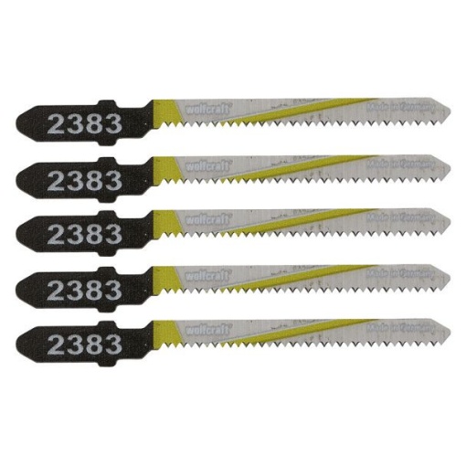 Set 5 panze pentru fierastrau pendular Wolfcraft 2393000, prindere in T, pentru lemn, adancime taiere 20 mm