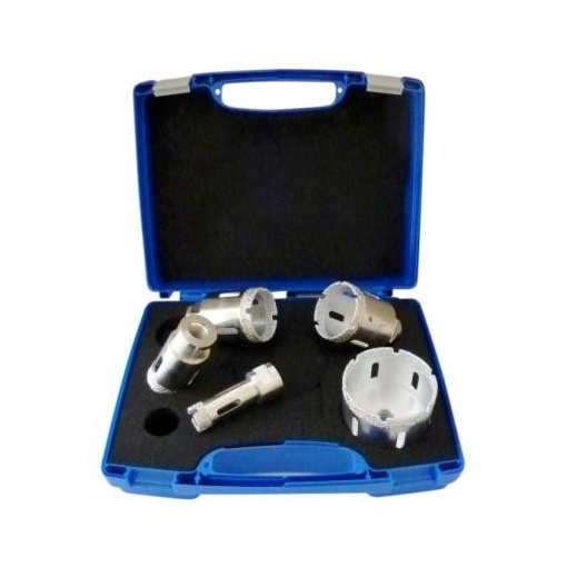 Set carote diamantate pt. gresie portelanata & piatra - diam. 20, 35, 45, 50, 68mm Super Premium - DXDH.80407.Satz20-68