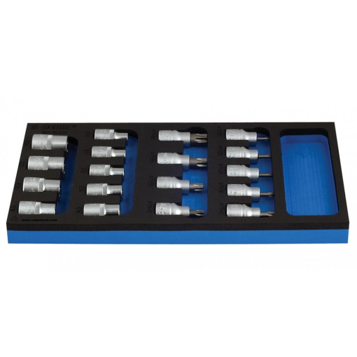 964/16SOS Set capete chei tubulare cu profil TX in modul SOS / 18 piese - TX20-TX60, E10-E24