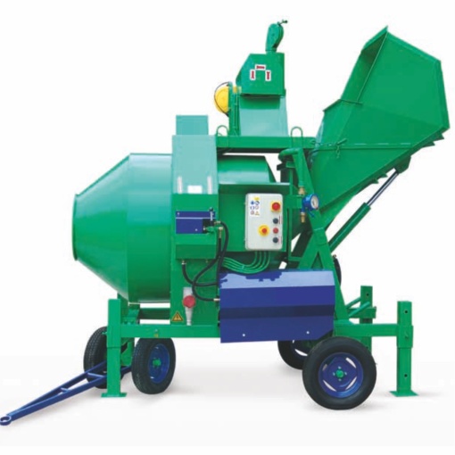 Betoniera cu automatizare BIR 1250ELCV motor 400V 9 kW 1250 l 24 m³/h lopata incarcare vibrator bena
