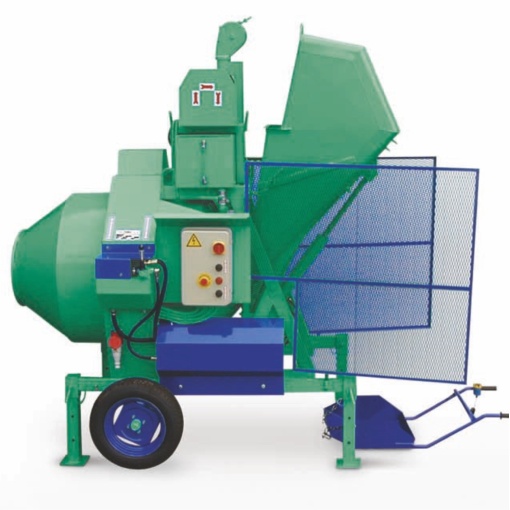 Betoniera cu automatizare BIR 500EL, motor 400V, 4,1 kW, 500 l, 10 m³/h, lopata incarcare
