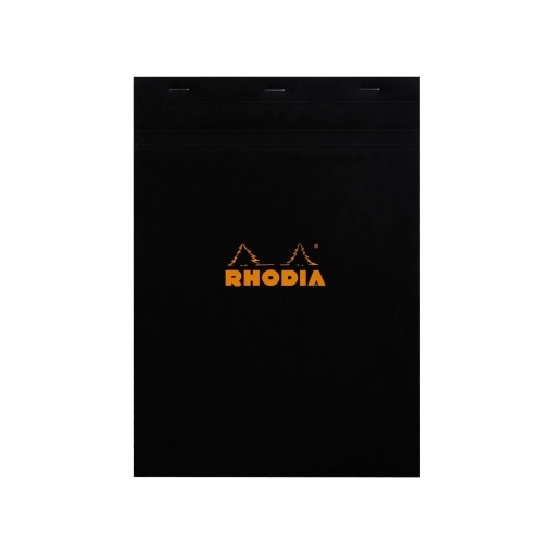 Blocnotes A4, capsat, 80 file, N°18, Rhodia black