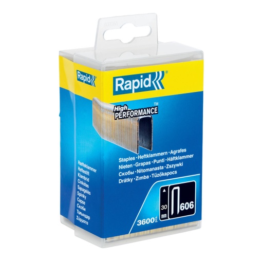 Capse cu coroana ingusta Rapid 606 30 mm, High Performance, acoperite cu rasina, 25mm, 3600 capse cutie plastic 40303096