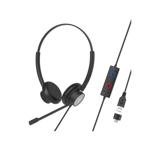 Căști cu fir call center Tellur Voice 320, binaural, USB, negru
