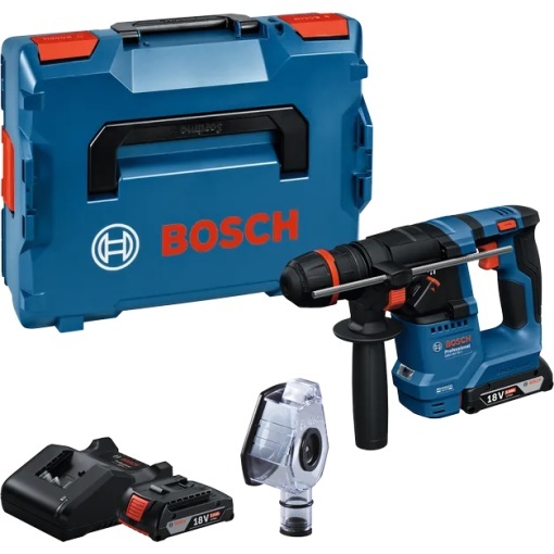 Ciocan rotopercutor cu acumulator ONECHUCK Bosch GBH 18V-18 X Professional, livrat cu 2 acumulatori 2Ah, incarcator, geanta