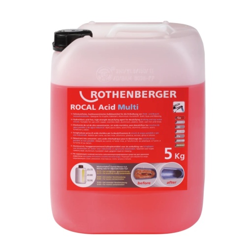 Detartrant pentru cupru, otel, inox, aluminu, fonta, plastic Rothenberger ROCAL Acid Multi, 5 kg
