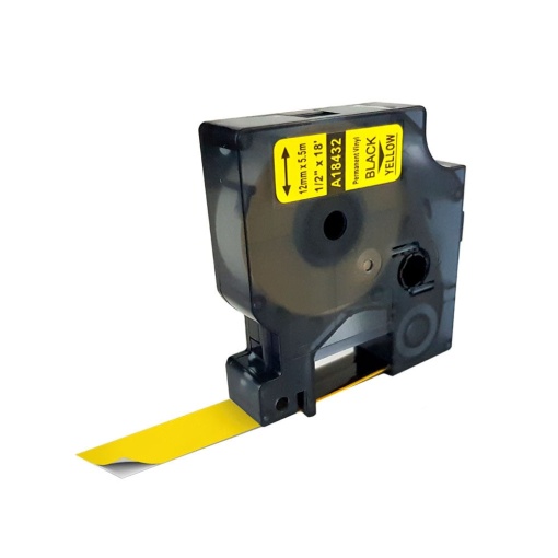 Etichete vinil galben 12mm x 5.5m compatibile Dymo 18432