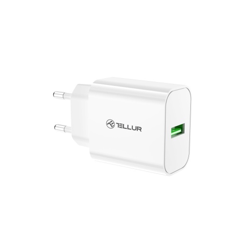 Încărcător priză Tellur USB-A QC3.0, 18W, alb