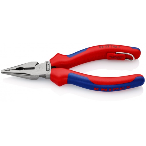 KNIPEX 08 22 145 T Cleşte combinat cu vârf cu manşoane multicomponent, cu cârlig de fixare integrat pentru montarea unei siguranţe împotriva căderii vopsit negru 145 mm