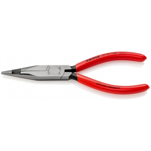 KNIPEX 27 01 160 Clește plat-rotund cu tăietor median (clește pentru cabluri de telefonie) acoperite cu plastic 160 mm