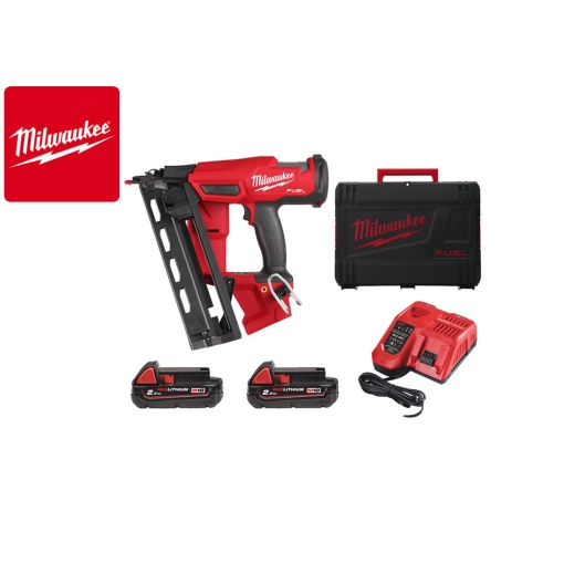 Pistol înclinat pentru cuie 16 GA M18 FUEL™ M18 FN16GA-202X, echipat, 2 baterii, incarcator, valiza