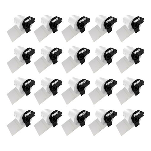 Set 20 Etichete DK-11241 albe 102 x 152mm suport plastic inclus compatibile Brother DK-11241 DK11241