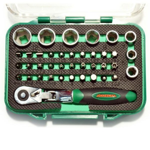 Set 40 piese Jonnesway tubulare si accesorii 1/4" 6-13 mm,