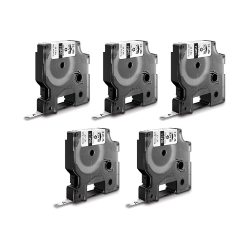 Set 5 Etichete industriale poliester 19mm x 5.5m negru alb DYMO ID1 18484 S0718220
