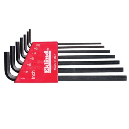 Set 7 chei locas hexagonal lungi in suport de plastic EKLIND 5/64''-1/4''