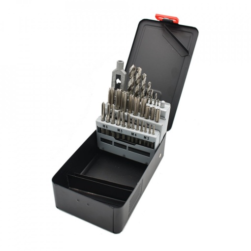 Set Burghie DIN 338 – HSS Rectificat și Tarozi de mână DIN 352 – HSS – 29 piese