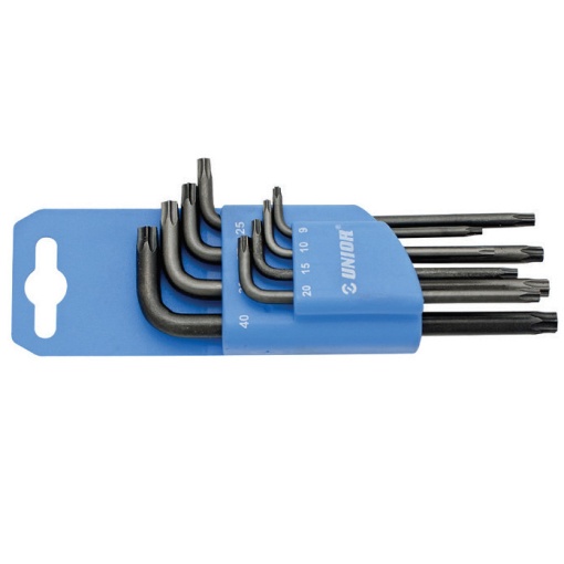 Set de 8 chei locas cu profil TX in suport de plastic Unior TR9-TR40