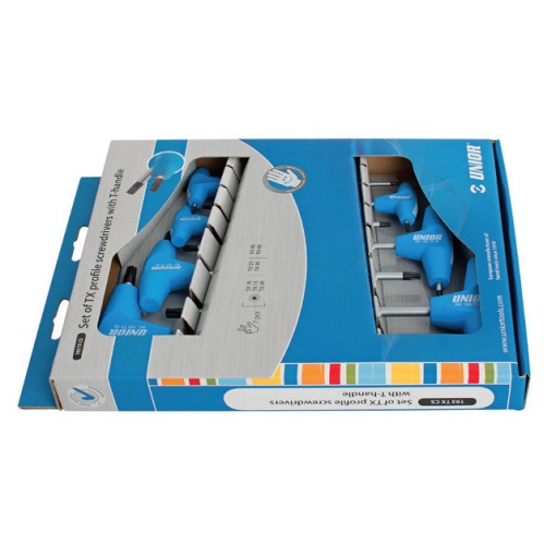Set de surubelnite profil TX cu maner in T in cutie de carton 7 PIESE TX10-TX45