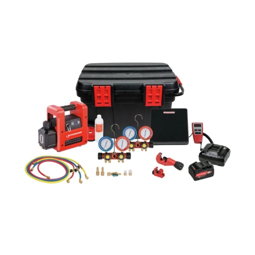 Set frigorific complet Rothenberger ROCADDY 120, R32 CL cu acumulator și manifold analogic