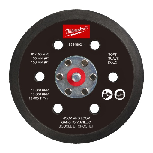 Suport pentru șlefuitor orbital MILWAUKEE M12 FUEL™ 150 mm - moale și hook & loop