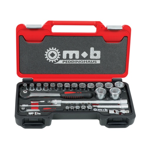 Trusa 33 scule MOB Fusion Box Mediu TCCT33P×1/4”-1/2” capete/accesorii inch - 405×225×60