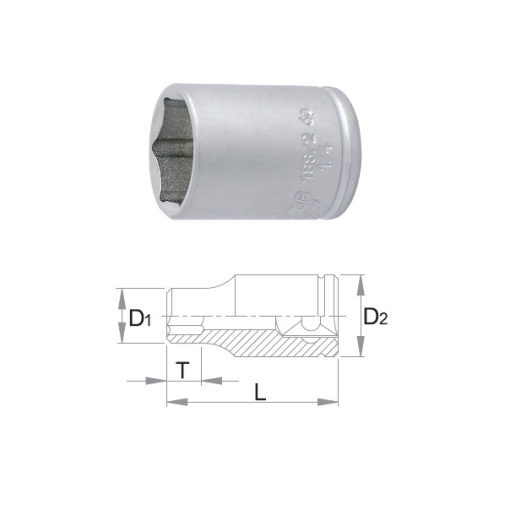 188/2 6p Cap cheie tubulara Unior 1/4", DIM 11/32"