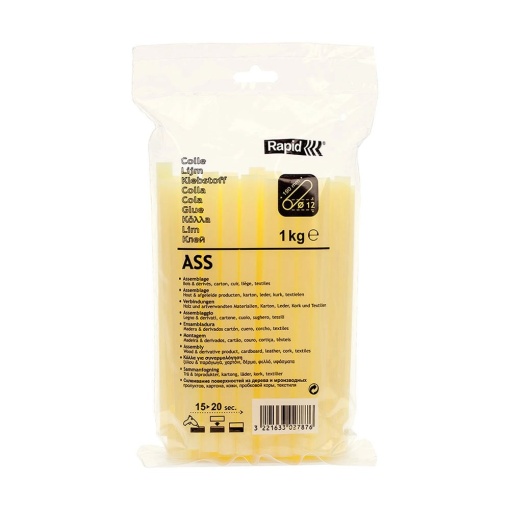 Baton silicon Rapid ASS Profesional galben, O12mm x 190mm, baza EVA, 1 kg pachet 40302787