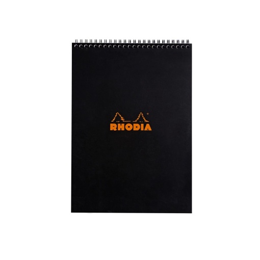 Blocnotes A4, spirală 80 file, Rhodia Classic, black