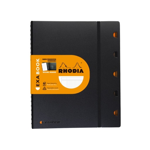 Caiet organizare A5+ spirală 80 file Rhodia Exabook