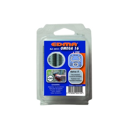 Capse galvanizate A 250 bucati OMEGA, DIM 16 mm EDMA - 041501