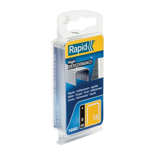 Capse Rapid 13 8 mm, galvanizate, sarma subtire, pentru tapiterie, 1650 blister slim 40109520