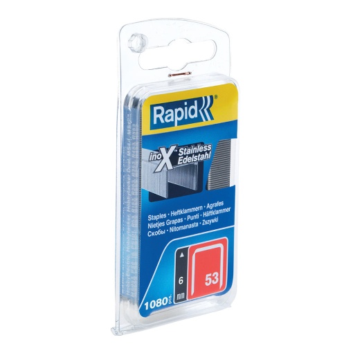 Capse Rapid 53 6, sarma subtire, otel inoxidabil, decoratiuni, 1080 blister 40109509