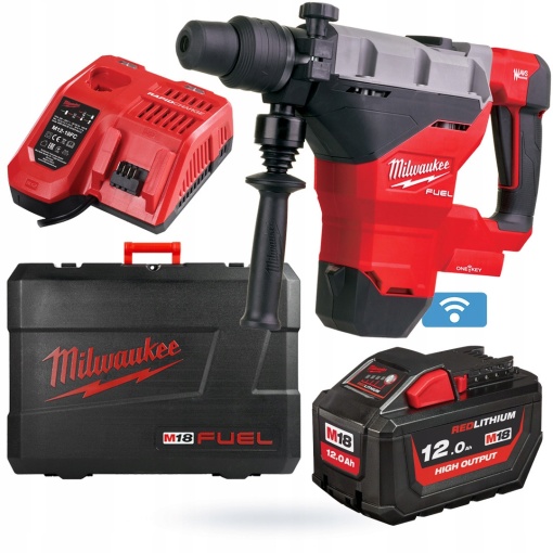 Ciocan rotopercutor SDS-Max Milwaukee FUEL™ ONE-KEY™ M18 FHM-121C, 11 jouli, livrat cu acumulator, valiza