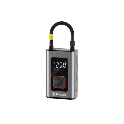 Compresor auto portabil Tellur, 150 PSI, 16L/min, 4000mAh, USB-C, aluminiu