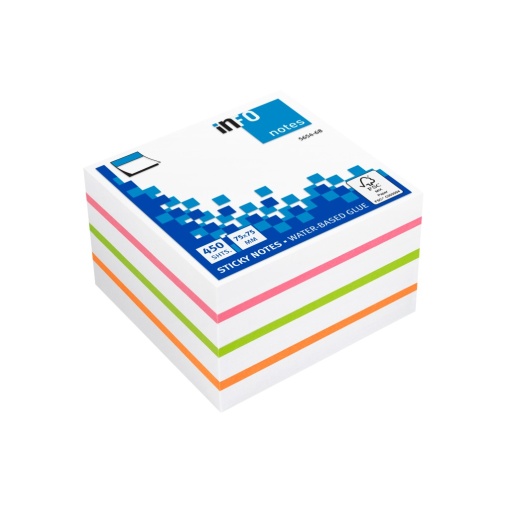 Cub notițe adezive 75 x 75 mm 450 file Info Notes